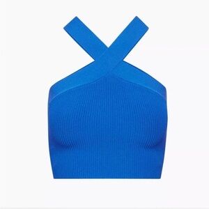 Aritzia Babaton Sculpt Knit Cross Strap Crop Top Medium